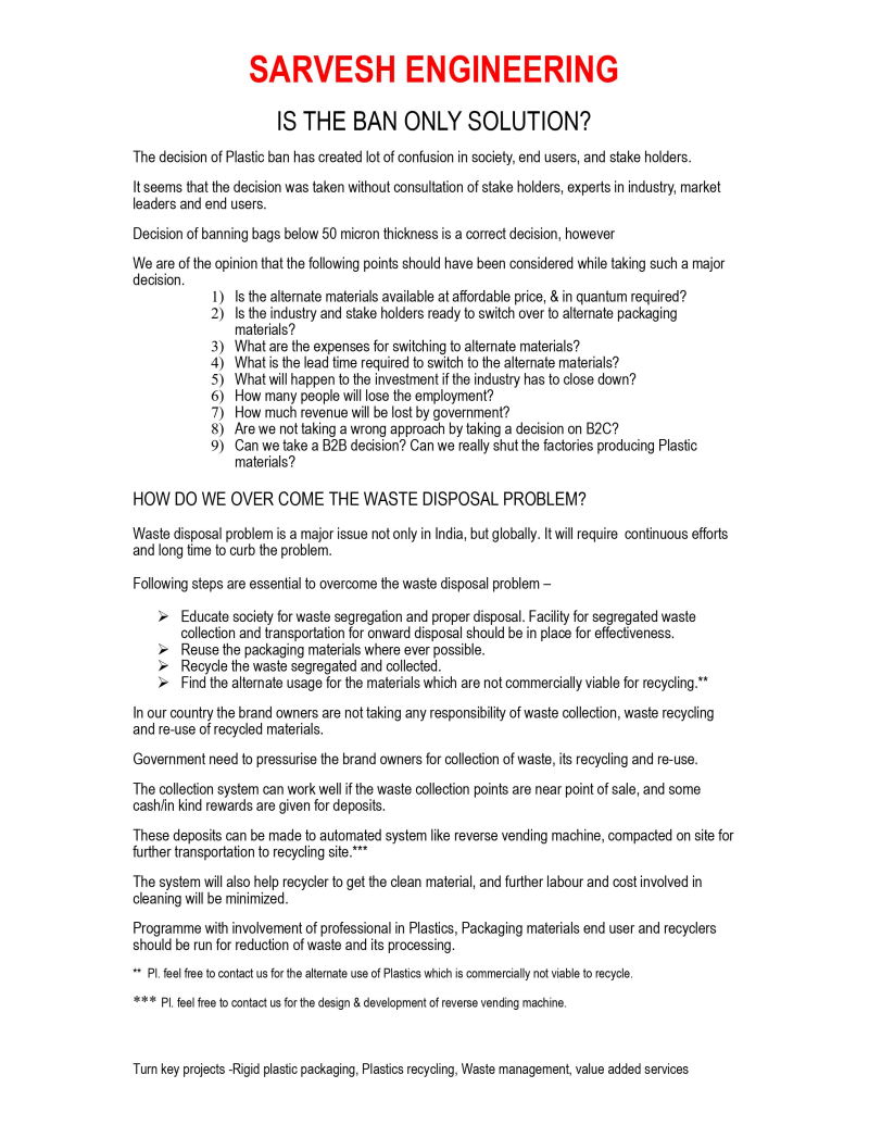 Plastics the wonder materials